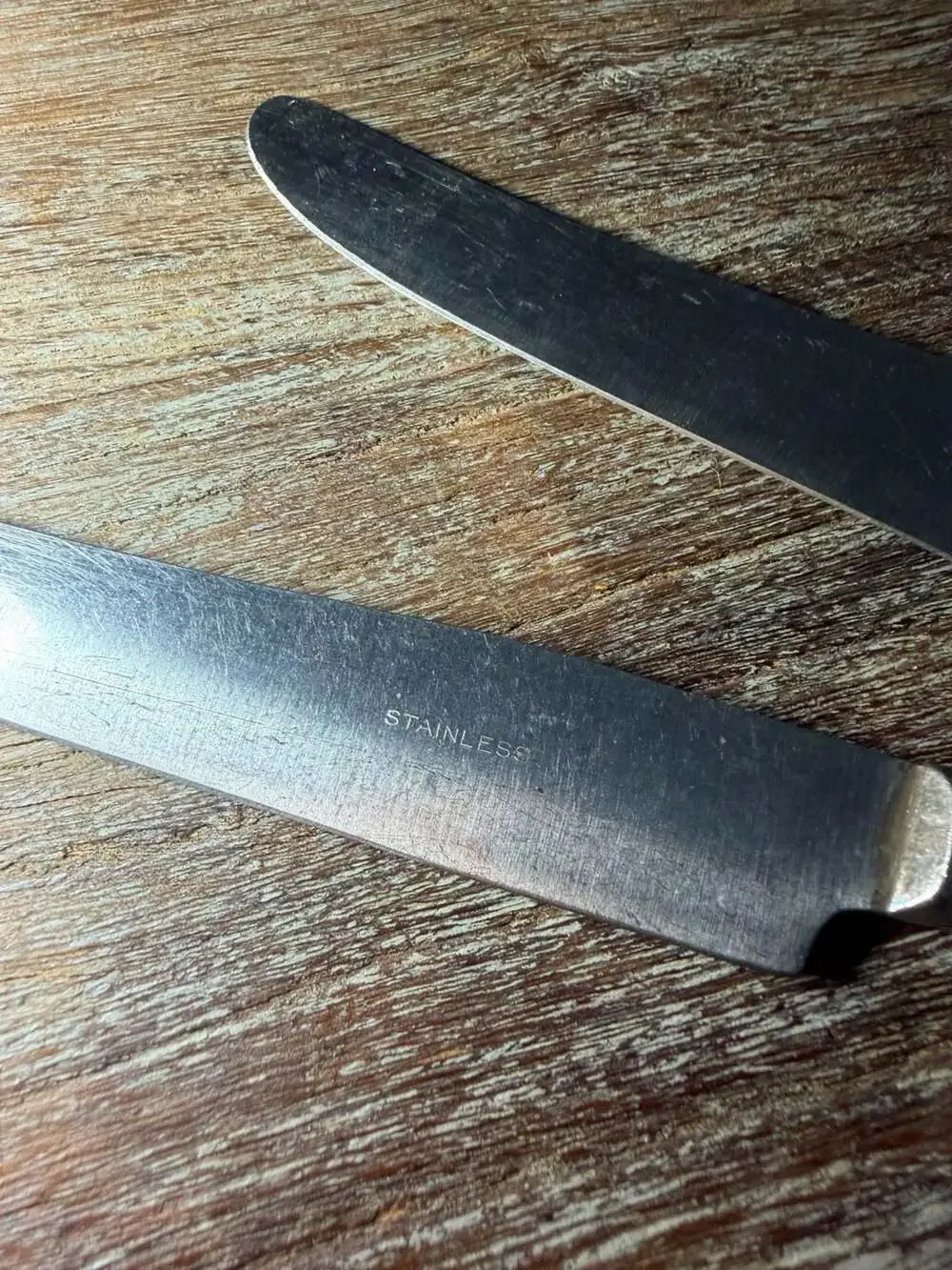 Vintage Silverplate Handle Dinner Knives with Stainless Steel Blades